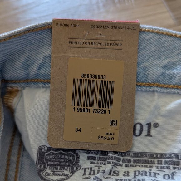 Levi's 501 High-Rise Denim Shorts - Picture 6 of 7